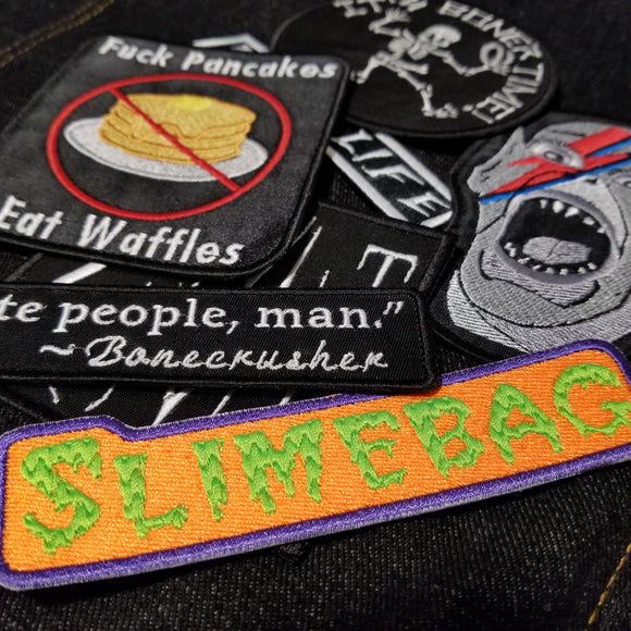 Weird and strange embroidered patches from Thread By Dawn.