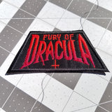 Embroidered patch inspired by the classic boardgame Fury of Dracula.