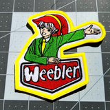 Parody embroidered patch featuring an anime style version of the Weebler Elf as the Weebler Elf.