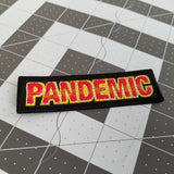 Pandemic boardgame logo embroidered patch.