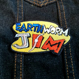 Embroidered patch for the classic video game Earthworm Jim.