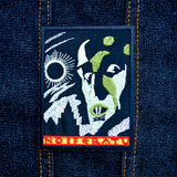 A rectangular embroidered patch of the movie poster for the classic silent horror film Nosferatu.