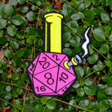 Critical Hits d20 Waterpipe Embroidered 5" Iron On/Sew On Embroidered Patch