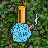Critical Hits d20 Waterpipe Embroidered 5" Iron On/Sew On Embroidered Patch