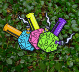 Critical Hits d20 Waterpipe Embroidered 5" Iron On/Sew On Embroidered Patch