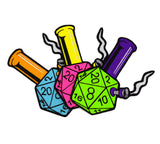 Critical Hits d20 Waterpipe Embroidered 5" Iron On/Sew On Embroidered Patch