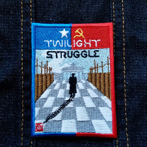 Embroidered patch for the board game Twilight Struggle.