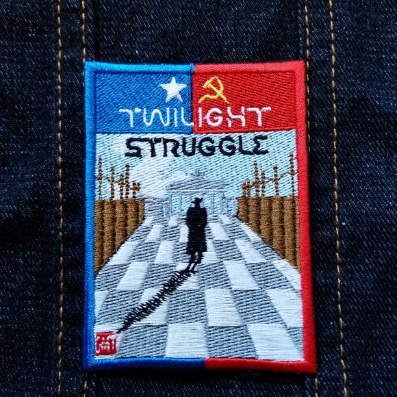 Embroidered patch for the board game Twilight Struggle.