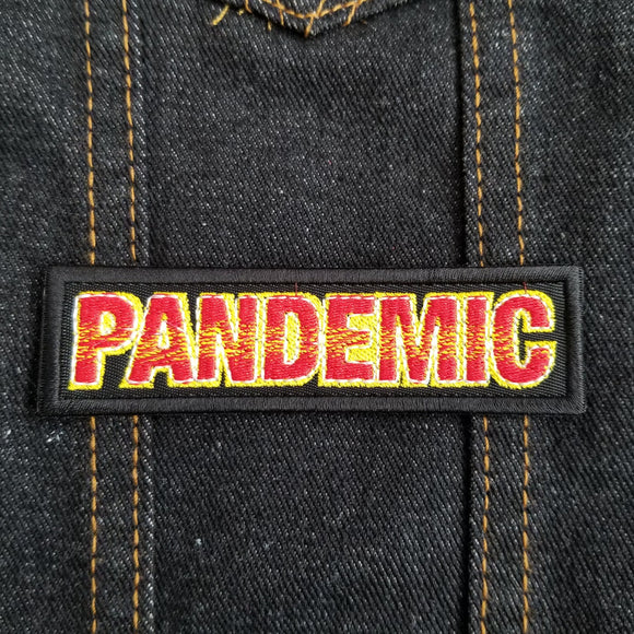 Pandemic boardgame logo embroidered patch.