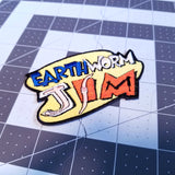 Embroidered patch for the classic video game Earthworm Jim.