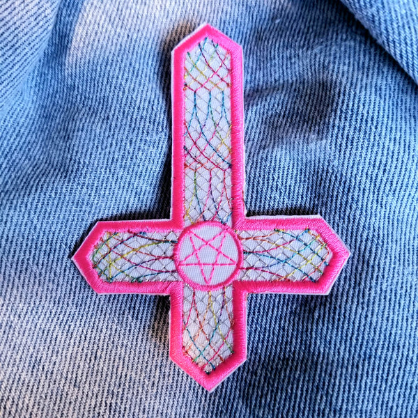Adorable Inverted Cross 4 inch Iron On/Sew On Patch – Thread By Dawn